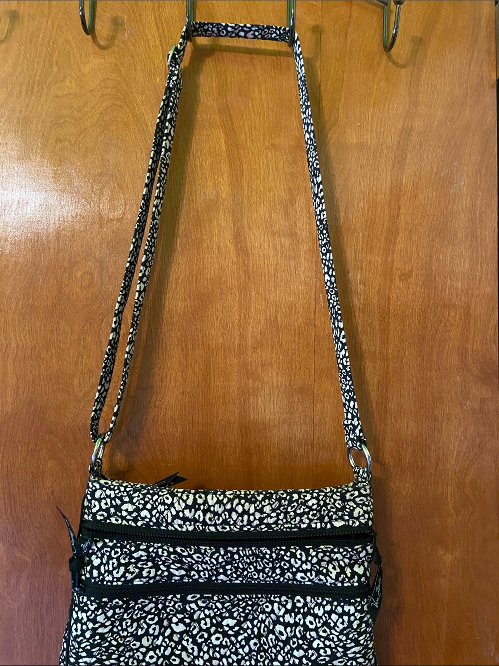 Vera Bradley Black & White Leopard-Print Crossbody Bag - Picture 2 of 6